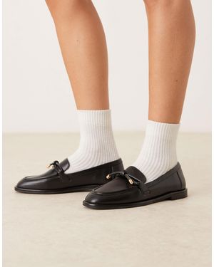 ASOS Marquise Bow Detail Loafers - Black