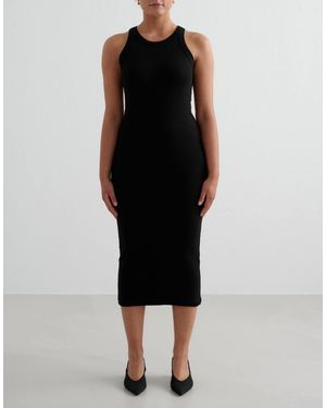 Aim'n – ease – geripptes tanktop-kleid - Schwarz