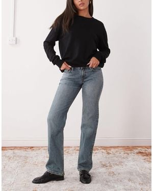 Weekday Arrow Low Waist Straight Leg Jeans - Black