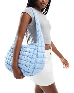 Glamorous – wattierte oversize-schultertasche - Blau