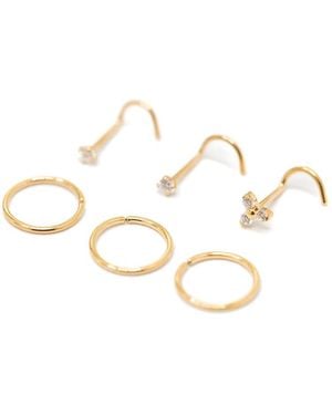 Lovisa Titanium Diamante Nose Studs - Metallic