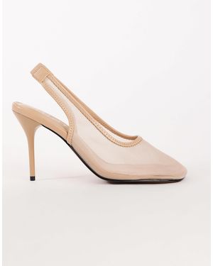 TOPSHOP Arrow Sling Back Mesh Heeled Shoe - White