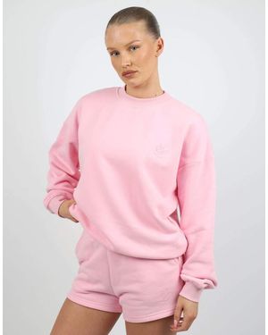 SIMMI Back Embroidered Detail Oversized Sweatshirt - Pink