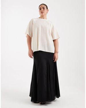 ASOS Asos Design Curve Cotton Godet Maxi Skirt - White