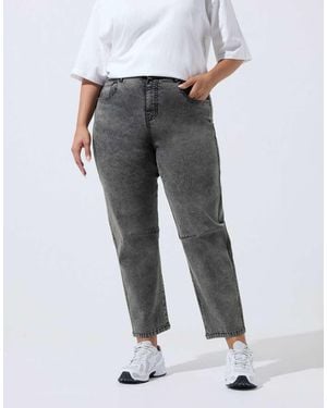 Yours Clothing Barrel Leg Jeans - Grey