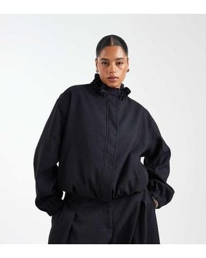 ASOS Curve Tailored Funnel Neck Track Jacket - Blue