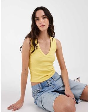 ASOS Ribbed V Neck Vest - Green