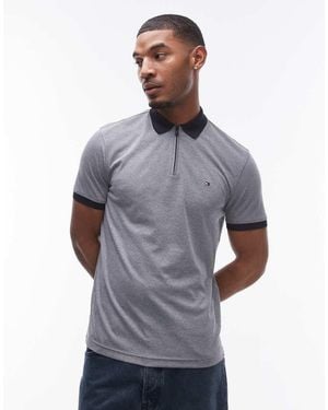 Tommy Hilfiger Performance Oxford Zip Polo - Grey