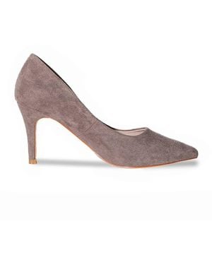 SEQWL Slip On Casual High Heel Pu Shoes With Pointed Toe - Brown