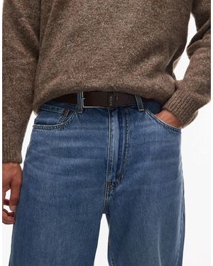 Paul Smith Paul smith - ceinture à boucle avec surpiqûres - marron - Bleu