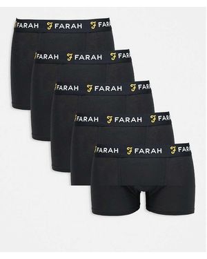 Farah 5-Pack Jacquard Waistband Logo Boxers - Black