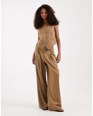 Vero Moda Wide Leg Tailored Trouser Mix & Match Co-Ord - Natural