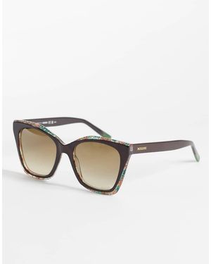Missoni Sunglasses Occhiali Da Sole Rettangolari Marroni Con Lenti Marroni Sfumate - Neutro