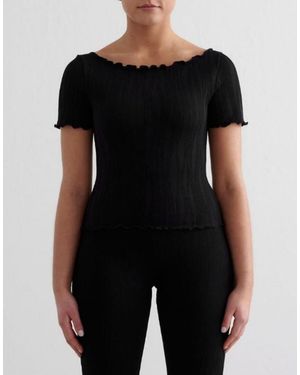 Aim'n Tulip Short Sleeve Top - Black