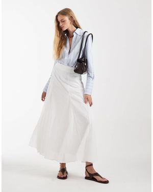 ASOS Cotton Godet Maxi Skirt - White