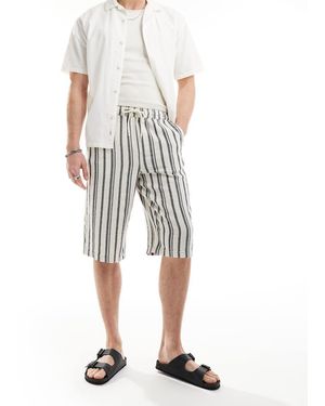ASOS Pantaloncini Pesanti Testurizzati Blu E Bianchi A Righe - Neutro