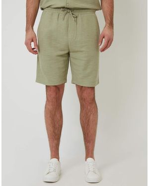 Threadbare Textured Elasticated Waist Shorts - Green
