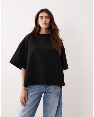 ARRANGE Boxy Seam Top With Tie Back Detail - Black