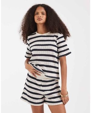 Vero Moda Knitted Crochet Short Co-ord - Blue