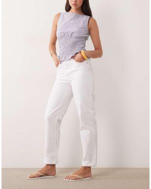 ASOS Vaqueros Blancos Holgados Con Bajos Vueltos - Rosa