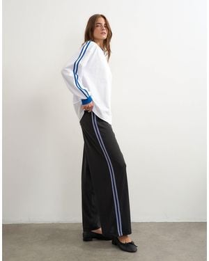 TOPSHOP Cupro Cropped Sporty Jogger - White
