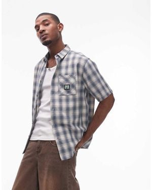 Rip Curl Raw Energy Short Sleeve Plaid Shirt - Grey