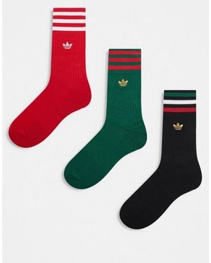 adidas Originals Trefoil 2.0 3-pack Crew Socks - Green