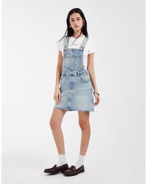 Tommy Hilfiger – latzkleid aus denim - Blau