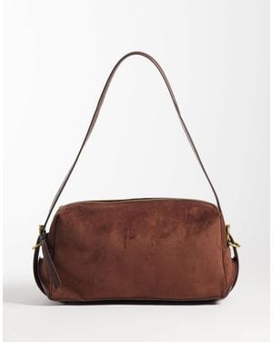 New Look Sac polochon porté épaule en imitation daim - foncé - Marron