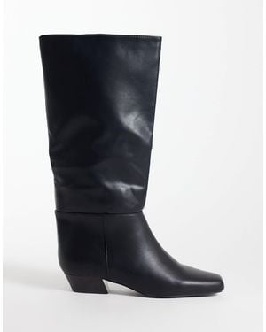 SEQWL Refined Western Knee Boots - Blue