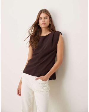 Mango Sleeveless Blouse - Brown