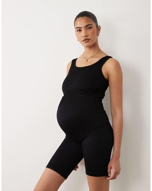 Mama.licious Mamalicious Maternity Seamless Top And Short Set - Black