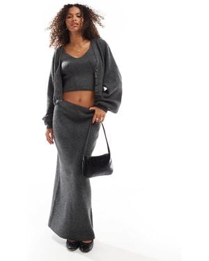 Aware Knitted Maxi Skirt Co-ord - Gray