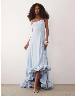 Y.A.S Cami Maxi Dress With exaggerated Buble Hem - White