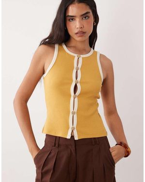 Vila Gebreide Tanktop - Bruin