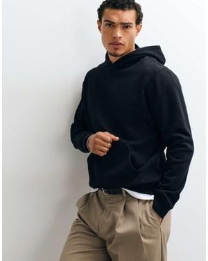 ASOS Essentials Felpa Con Cappuccio Oversize Nera - Blu