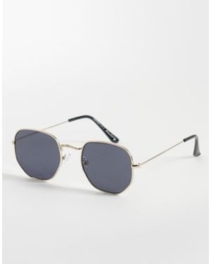 ALDO – tanios – ovale sonnenbrille mit goldfarbenem metallrahmen - Blau