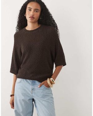 ASOS Ruimvallend T-Shirt Met Ronde Hals En Verlaagde Mouwen - Zwart