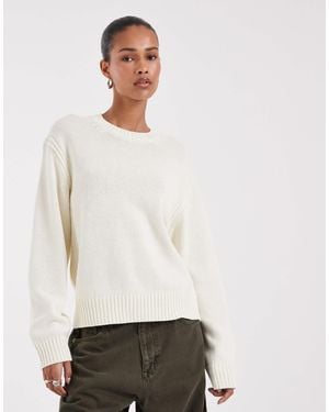 Noisy May Strickpullover mit rundhalsausschnitt - Natur