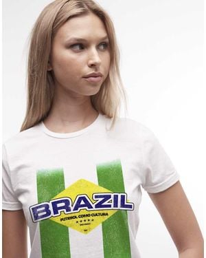 PRNT Sao Paulo Brazil Football Cropped T-Shirt - Green