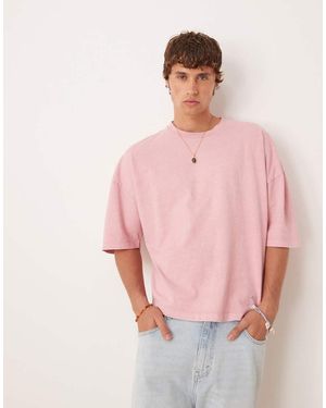 ASOS T-Shirt Premium Oversize Pesante Slavato - Rosa