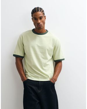 ASOS Lockeres boxy-ringer-t-shirt - Grün