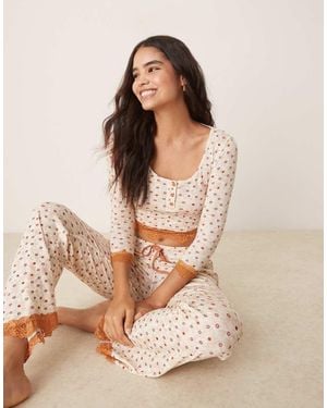 Free People Stolen Dance Ditsy Print Sleep Set - Natural