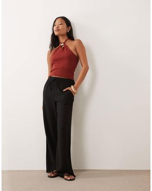 JDY Petite Wide Leg Linen Blend Pants - Pink
