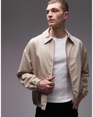 TOPMAN Chaqueta Harrington De -Neutro - Gris