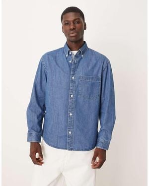 Mango 100% Cotton Denim Shirt - Blue