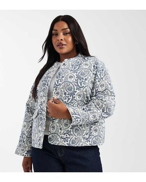 ONLY Chaqueta Azul Acolchada Con Estampado De Jacquard De - Gris