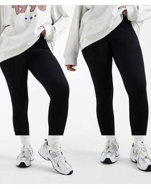 ASOS Asos Design Curve 2 Pack leggings - Black