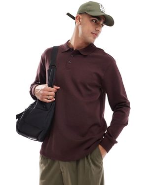 Only & Sons Relaxed Fit Long Sleeve Polo Sweater - Red