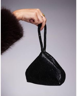 ASOS – cookie-clutch-handtasche mit ketten-design - Schwarz